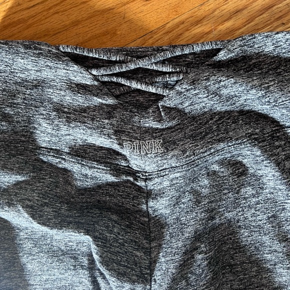 PINK gray leggings with criss cross back in size small - Picture 2 of 4
